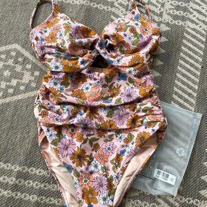 Women's Vintage Floral One Piece Swimsuit